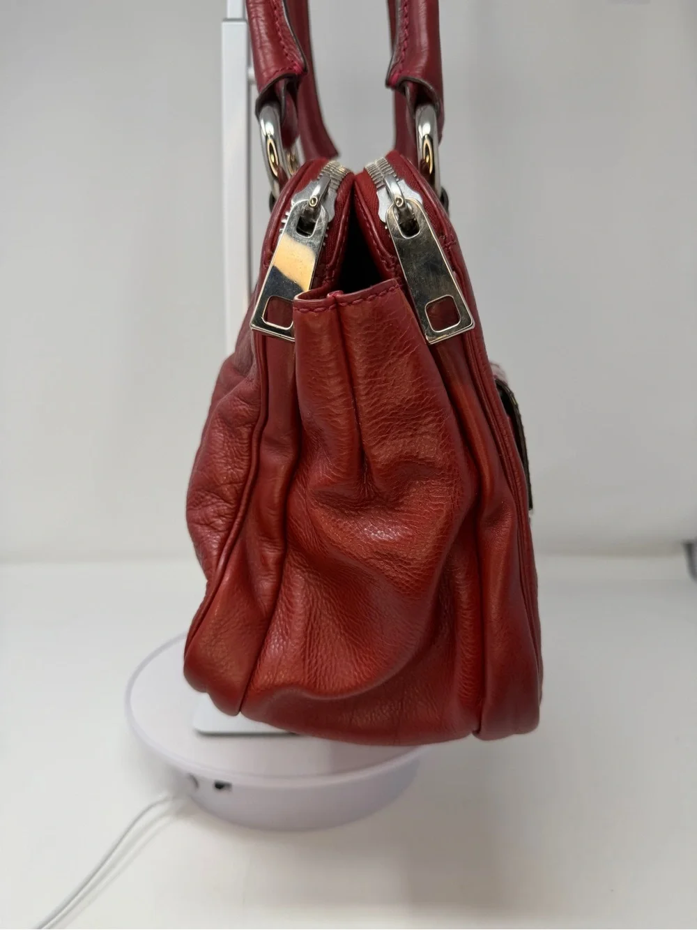 Marc Jacobs Red Calfskin Leather Blake PushLock Satchel Bag Fall 2005 collection